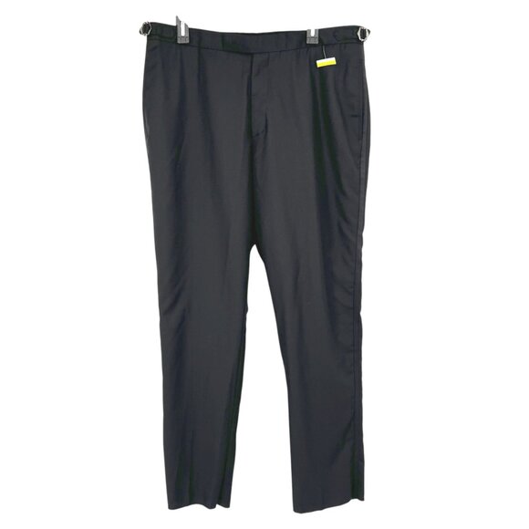 Knot Standard Mens Dress Tuxedo Style Pants Black Waist 36 Unhemmed NWOT - Picture 1 of 12